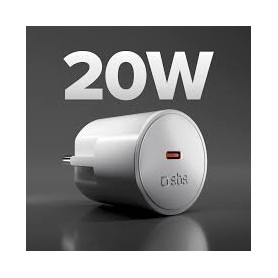 CARICATORE DA RETE USB-C 20WATT PRESA SCHUKO WH