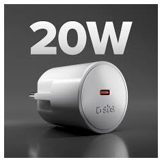 CARICATORE DA RETE USB-C 20WATT PRESA SCHUKO WH