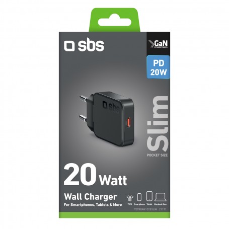 CARICATORE DA RETE 20WATT TYPE-C NERO