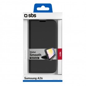 CUSTODIA A LIBRO PER SAMSUNG A26 IN PELLE NERA