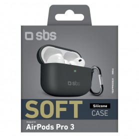 CUSTODIA IN SILICONE PER AIRPODS PRO 3 NERO