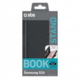CUSTODIA A LIBRO PER SAMSUNG S26 IN PELLE NERA