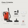 ASPIRAPOLVERE A TRAINO 890WATT 4.5LT SACCO ROSSO