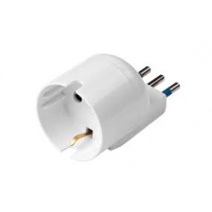 ADATTATORE SPINA SCHUKO 10A+T BIANCO