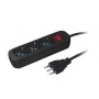 MULTIPRESA 3 POSTI SCHUKO CON INTERRUTTORE NERO