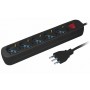 MULTIPRESA 5 POSTI SCHUKO CON INTERRUTTORE NERO