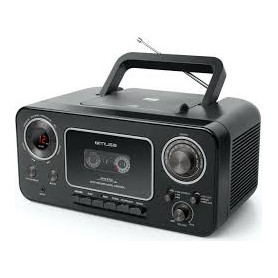 RADIO PORTATILE A CASSETTE CON LETTORE CD NERO