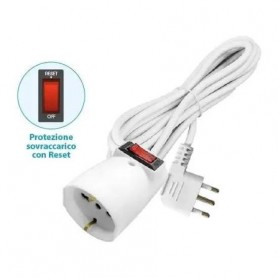 PROLUNGA CON INTERRUTTORE PRESA SCHUKO 10/16A+T