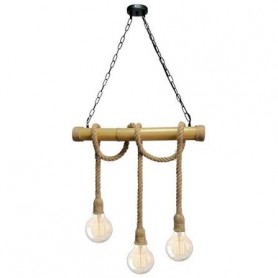 LAMPADARIO IN CORDA DI CANAPA E27 3LAMPADE
