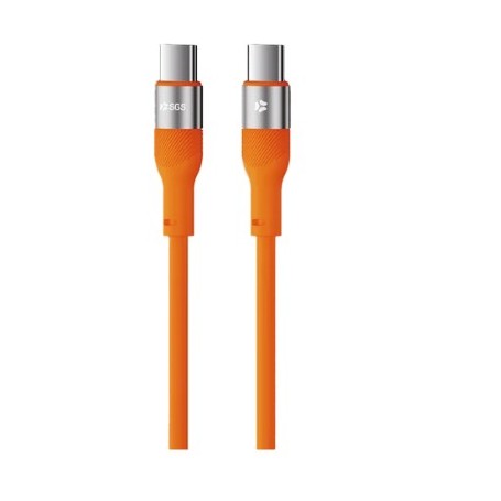 CAVO DATI DA TYPE-C A TYPE-C 1,5MT 60WATT ORANGE