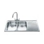 LAVELLO 2 VASCHE INOX 116X50 CON SCOLATURA DX