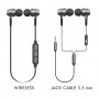 AURICOLARE BLUETOOTH CON FILO JACK 3,5MM NERO