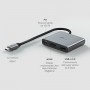 HUB 3IN1 MULTIPORTA USB-A/USB-C/HDMI