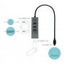 HUB USB 4PORTE COLOR GREY