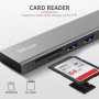 HUB USB-C 3 PORTE USB 3.2 CARD READER ALLUMINIO